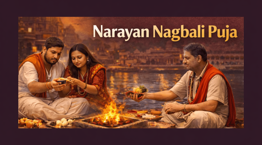 Perform sacred Narayan Nagbali Puja with expert Pandit for ancestral peace. Book Online Now!