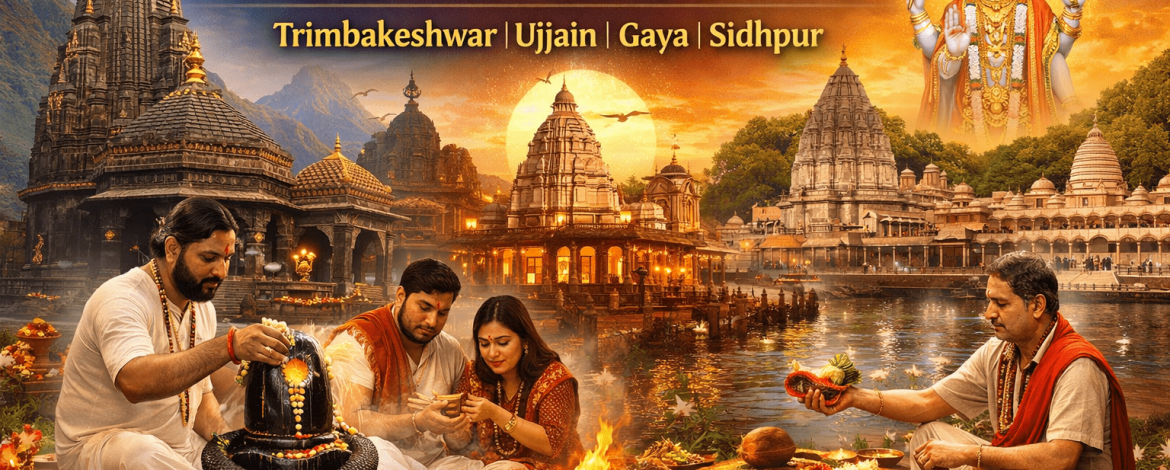 Pandit For Puja. We are a trusted group of experienced Vedic Pandits providing authentic Hindu Puja services at sacred places like Trimbakeshwar, Ujjain, Gaya, and Sidhpur. Our mission is to help devotees perform traditional rituals such as Kaal Sarp Puja, Narayan Nagbali Puja, and Mangal Dosh Puja with complete vidhi–vidhan, purity, and devotion.